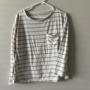 Gray and White Striped T-shirt Size Small